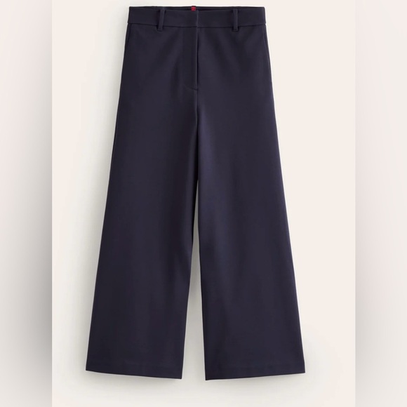 Boden Ponte' Knit Wide Leg Culottes Navy Blue  Minimalist Sophisticated ( F-12) - Picture 4 of 11